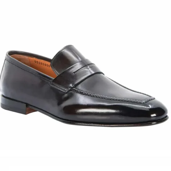 santoni_fox__penny_loafer_1.webp New Santoni Fox 1 Penny Loafers Black