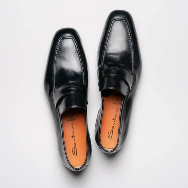 santoni_fox__penny_loafer_3.webp New Santoni Fox 1 Penny Loafers Black