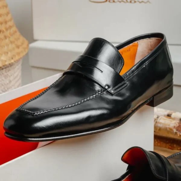 santoni_fox__penny_loafer_4.webp New Santoni Fox 1 Penny Loafers Black