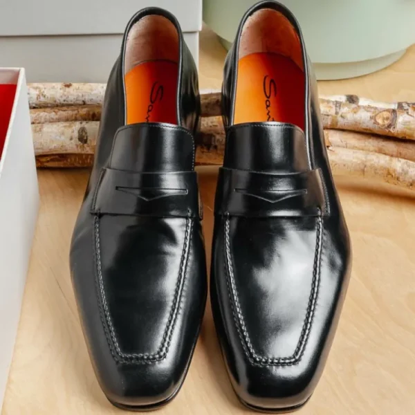 santoni_fox__penny_loafer_5.webp New Santoni Fox 1 Penny Loafers Black