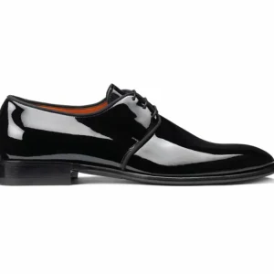 Flash Sale Santoni Isogram VERN01 Patent Derby Black