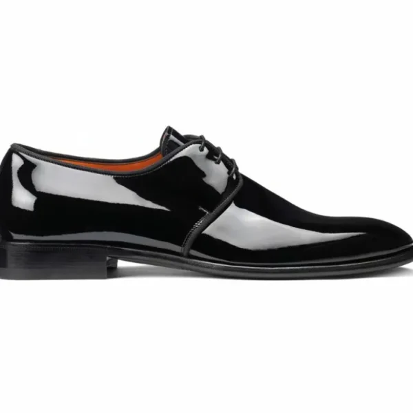 Flash Sale Santoni Isogram VERN01 Patent Derby Black