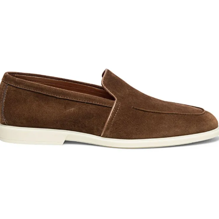 Discount Santoni MALIBU-LF-EAAM21 Suede Loafer Brown