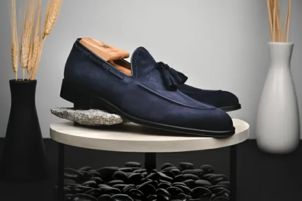stemar_venezia_suede_tass_1.webp Shop Stemar Venezia Suede Tassel Loafers Navy
