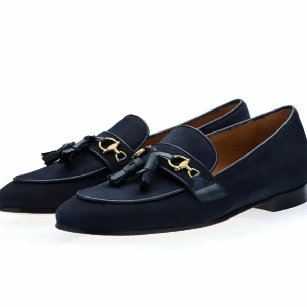 superglamourous_bruno_vel_0.webp Shop Superglamourous Bruno Velukid Slippers Navy