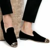 Flash Sale Superglamourous Carraway Velour Slippers Black