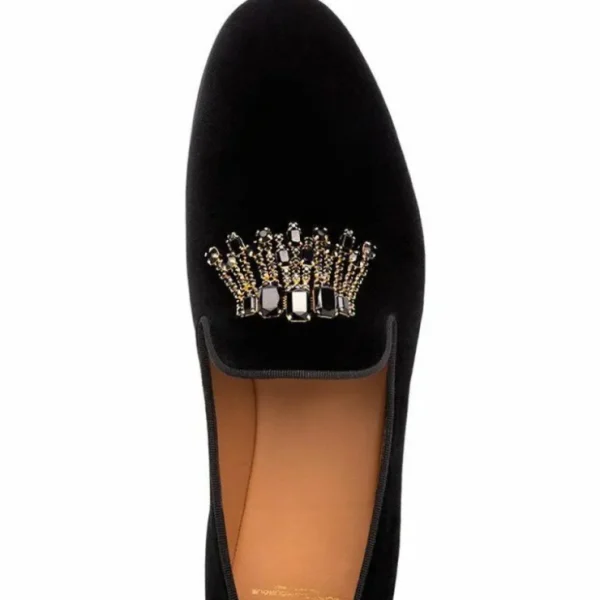 Best Sale Superglamourous Gilles Velour Slippers Black