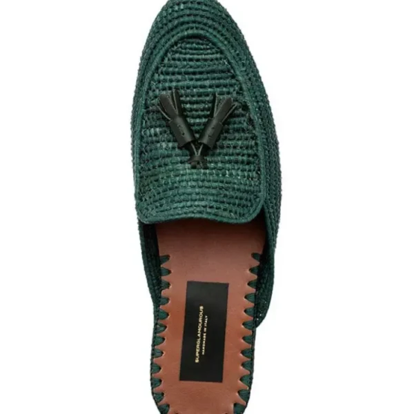 Discount Superglamourous Melilla Rafia Mules Green