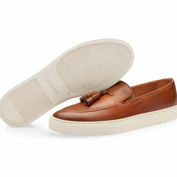 Discount Superglamourous Philippe Nappa Skate Sneakers Cognac