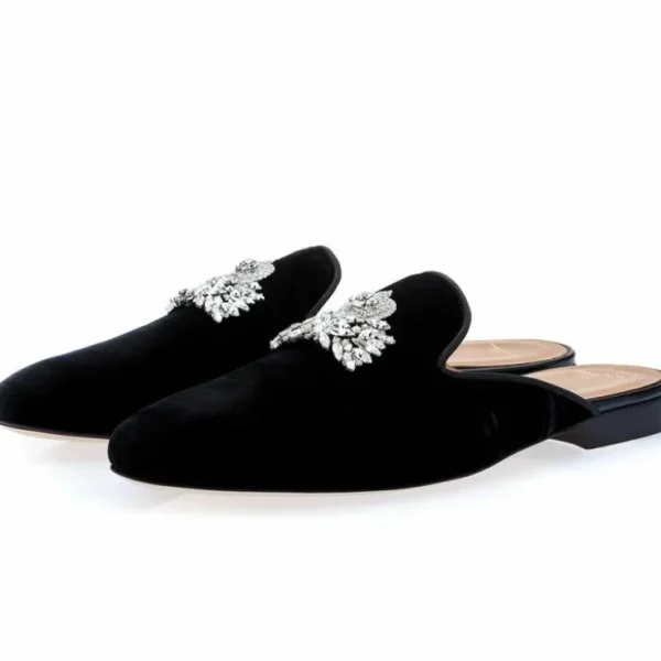 Shop Superglamourous Raoulux Wrinkle Mules Black