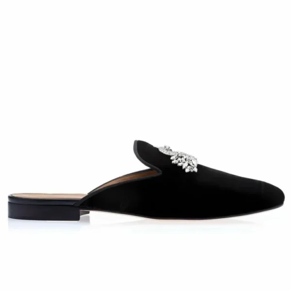 Shop Superglamourous Raoulux Wrinkle Mules Black
