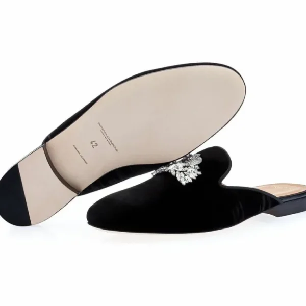 Shop Superglamourous Raoulux Wrinkle Mules Black
