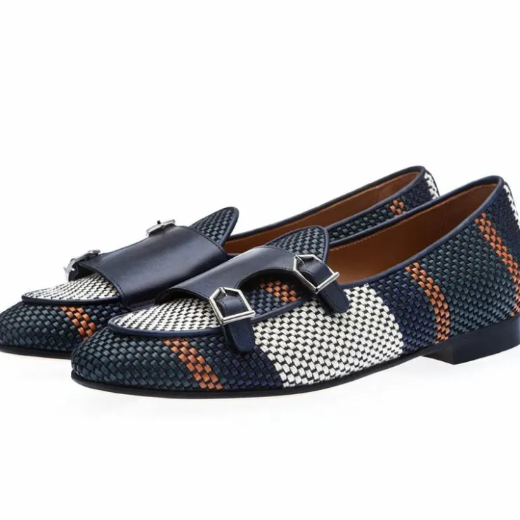 Outlet Superglamourous Tangerine 7 Tetris Belgian Loafers Navy