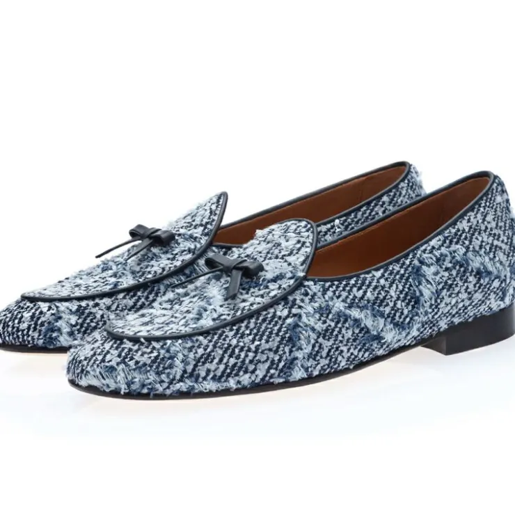 Outlet Superglamourous Tangerine 1 Belgian Loafers Denim Navy DenimNavy