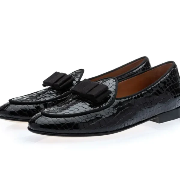 superglamourous_tangerine_0-47.webp Discount Superglamourous Tangerine 3 Crocolux Belgian Loafers Black