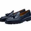 Shop Superglamourous Tangerine 8-T Deer Belgian Loafers Navy