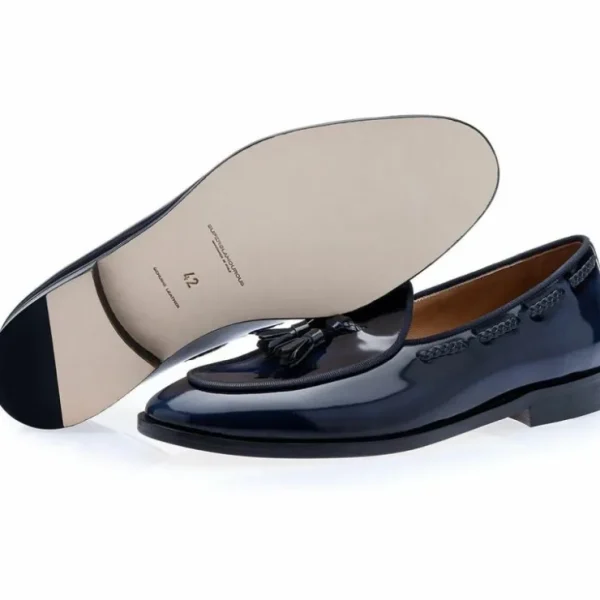 superglamourous_tangerine_1-32.webp Discount Superglamourous Tangerine 8 Brushed Belgian Loafers Navy