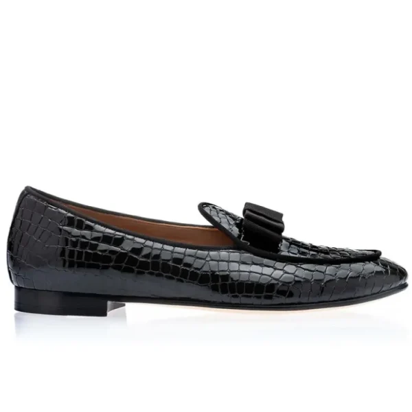 superglamourous_tangerine_2-47.webp Discount Superglamourous Tangerine 3 Crocolux Belgian Loafers Black