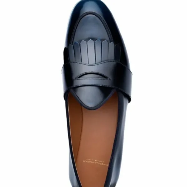Shop Superglamourous Tangerine 10 Cordovan Belgian Loafers Navy