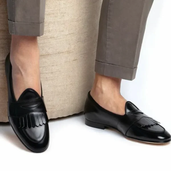 superglamourous_tangerine_5-1.webp Sale Superglamourous Tangerine 10 Cordovan Belgian Loafers Black