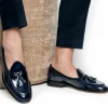 Discount Superglamourous Tangerine 8 Brushed Belgian Loafers Navy