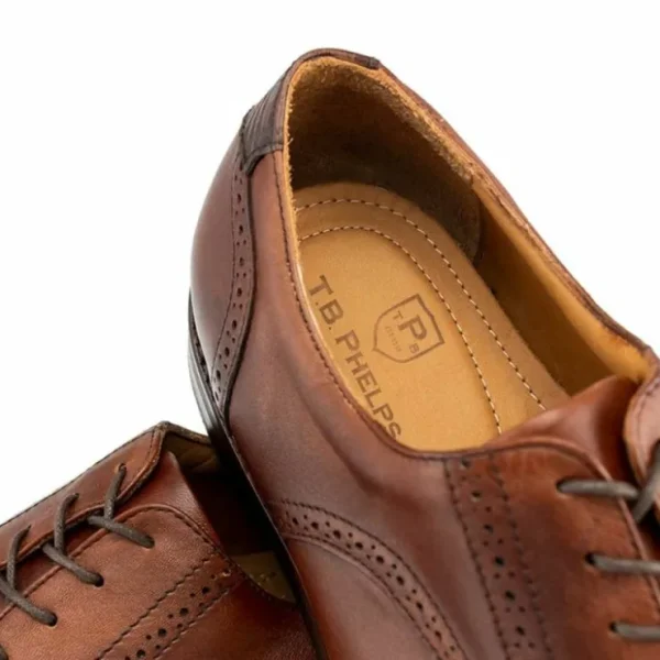 Cheap T.B. Phelps TB Phelps Bixby Sheepskin Wingtip Pecan