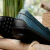 Shop T.B. Phelps TB Phelps Croco Horsebit Driver Navy