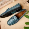 Shop T.B. Phelps TB Phelps Croco Horsebit Driver Navy