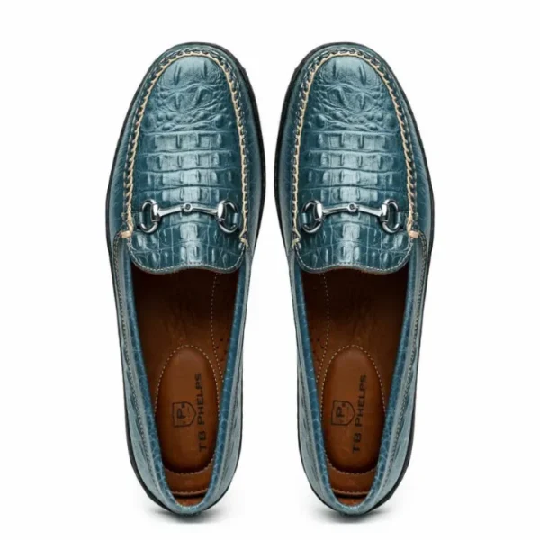 tb_phelps_croco_horsebit__3.webp Shop T.B. Phelps TB Phelps Croco Horsebit Driver Navy