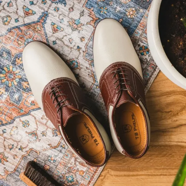 tb_phelps_david_oxford_sa_12-1.webp Outlet T.B. Phelps TB Phelps David Oxford Saddle Shoes Ivory / Walnut