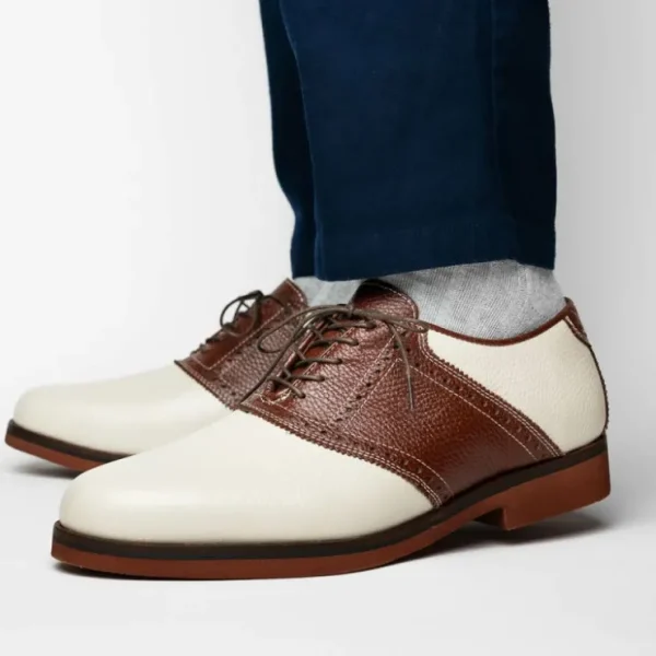 tb_phelps_david_oxford_sa_6-1.webp Outlet T.B. Phelps TB Phelps David Oxford Saddle Shoes Ivory / Walnut
