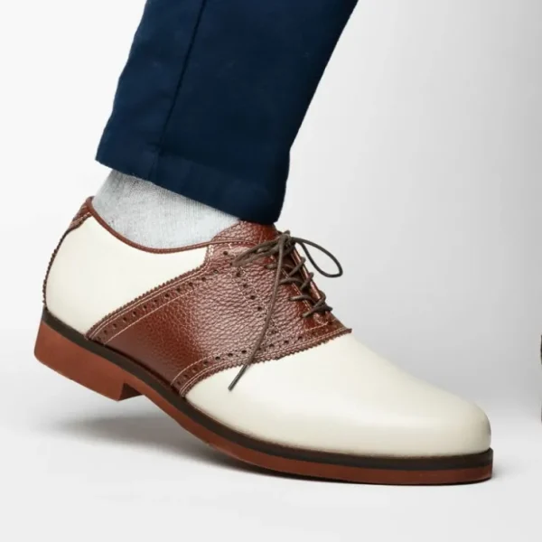 tb_phelps_david_oxford_sa_7-1.webp Outlet T.B. Phelps TB Phelps David Oxford Saddle Shoes Ivory / Walnut