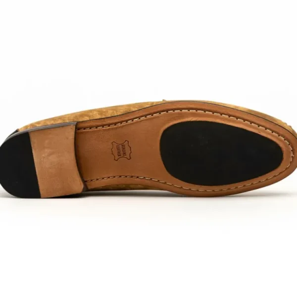 New T.B. Phelps TB Phelps Preston Safari Leather Penny Loafers Tan