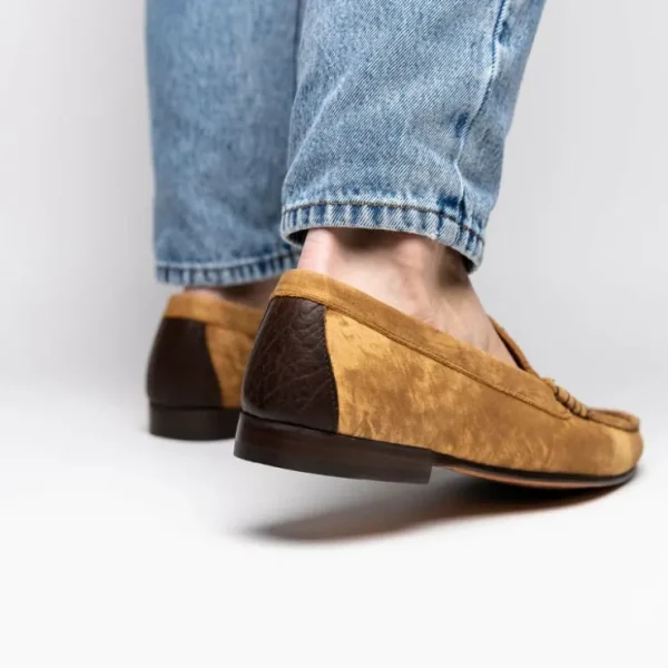 New T.B. Phelps TB Phelps Preston Safari Leather Penny Loafers Tan