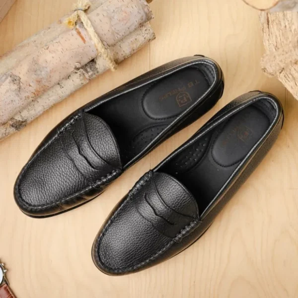 tb_phelps_ventura_deerski_8.webp Hot T.B. Phelps TB Phelps Ventura Deerskin Penny Loafer Black Stag BlackStag