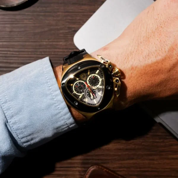 Sale Tonino Lamborghini Spyder 3111SP Stainless Steel Chronographic Sport Watch (Limited Edition) Black/Gold