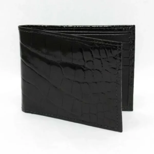 torino_leather_genuine_al_0-1.webp Store Torino Leather Genuine Alligator Flat Fold Wallet - black