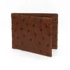 Cheap Torino Leather Genuine Ostrich Billfold Wallet - brown