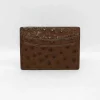 Best Sale Torino Leather Genuine Ostrich Card Case - brown