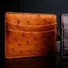 Cheap Torino Leather Genuine Ostrich Card Case - saddle