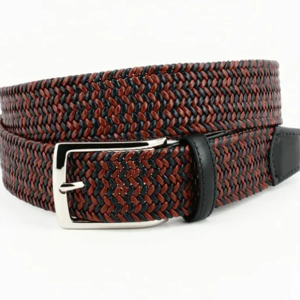 torino_leather_italian_br_0-1.webp Store Torino Leather Italian Braided Stretch Leather Cording Belt Black / Cognac