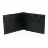 Clearance Torino Leather Italian Hornback Croc Calfskin Leather Billfold Wallet Black