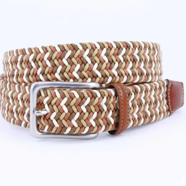 torino_leather_italian_wo_0.webp Best Corrente Torino Leather Italian Woven Cotton Belt Tan / Brown / Cream