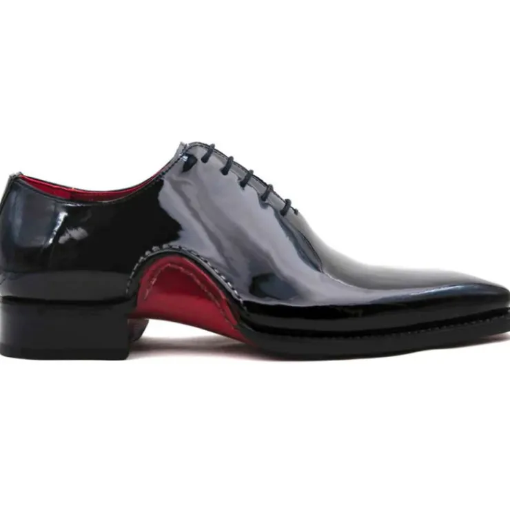 Cheap Ugo Vasare Cooper Patent Oxford Wingtip Shoes Black