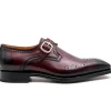 Shop Ugo Vasare Eric Monkstrap Shoes Burgundy