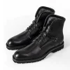 Shop Ugo Vasare George Winter Shearling Boots Black