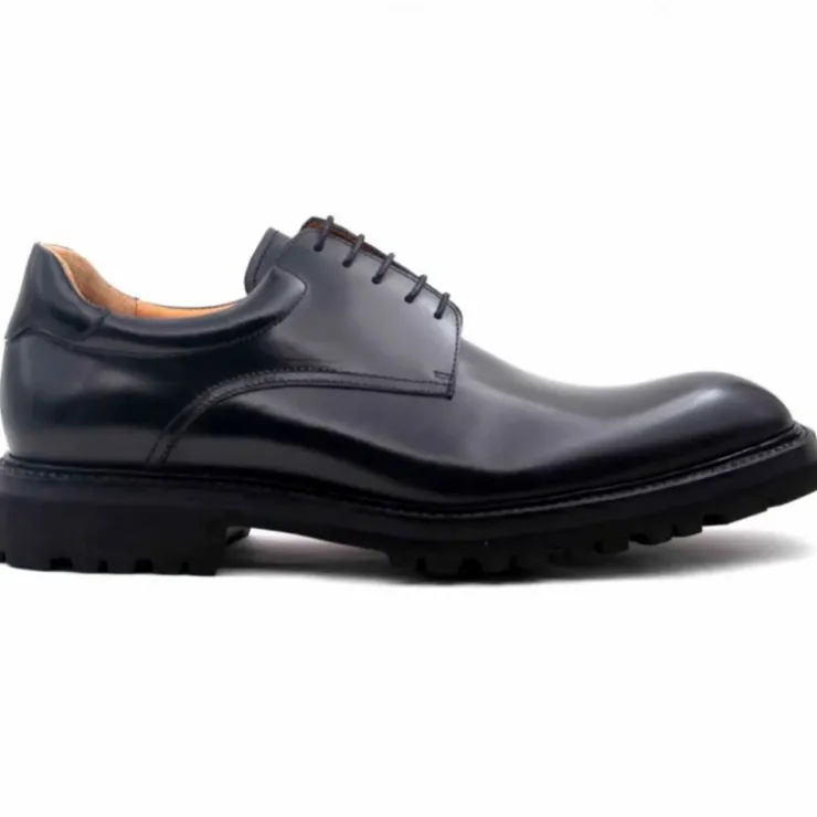 Best Ugo Vasare Mason Derby Plain Toe Shoes Black