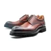 Best Ugo Vasare Mason Derby Plain Toe Shoes Tobacco