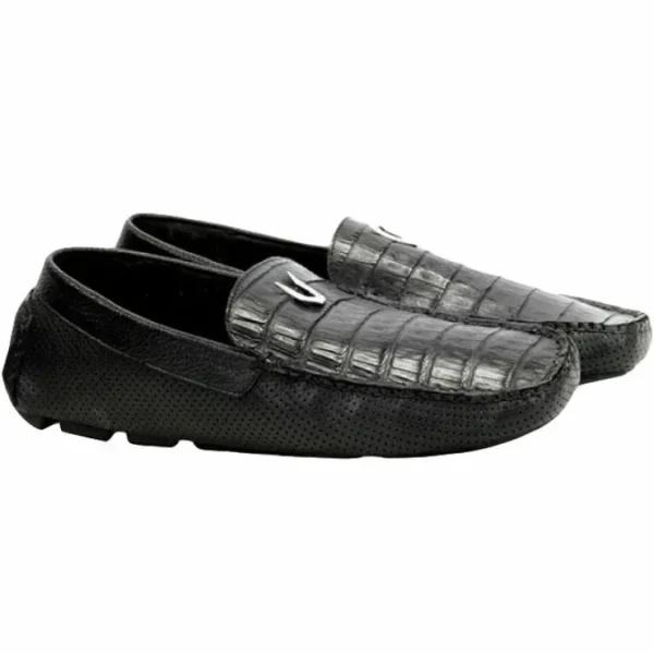 vestigium_caiman_belly_dr_0.webp Sale Vestigium Caiman Belly Driving Loafers Black