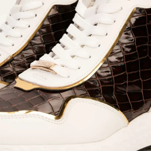 vinci_leather_bellagio_le_2-1.webp Shop Vinci Leather Shoes Vinci Leather Bellagio Leather High-Top Sneaker Boot White / Gold